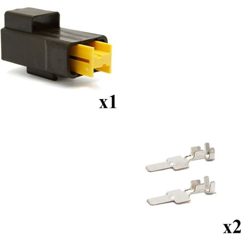Kit Connecteur Power Femelle 2 Voies Noir