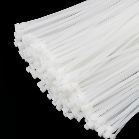 1000 pièces Colliers de Serrage professionnelles, Blanc-300mm x 4.8mm, Autobloquant, Attache Câble Résistant aux UV, Idéale pour l'intérieur et l'extérieur (1/5)