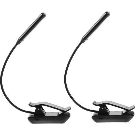 Lampe de Lecture LED Rechargeable USB Noire, 2 Sets, Plastique, (1/5)
