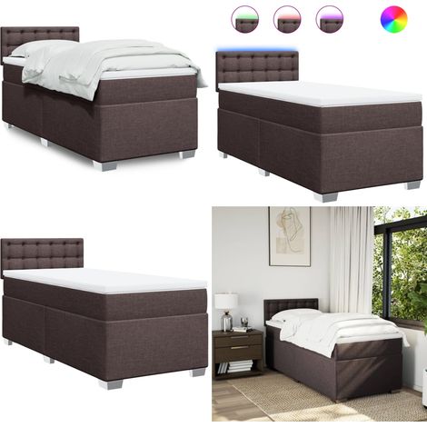 Boxspringbett mit Matratze Dunkelbraun 100x200 cm Stoff - Boxspringbett - Doppelbett - Bettenrahmen - Liegefläche 100x200 Cm - Dunkelbraun - Home & Living (1/5)
