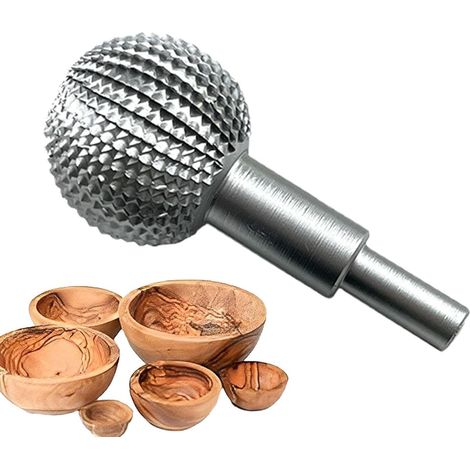 Meulage À Bille, Fraises Sculpture sur Bois 5/8 11 Pouces, Boule Fraise Rotative Sphère en Acier Au Carbone, Gouge, Outil Fixation pour Le Travail du Po Plaaque d'éperon sphérique mâle argent 10mm -