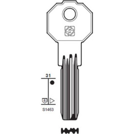 SILCA PF21 CHIAVE PUNZONATA OTTONE Q.TA 5