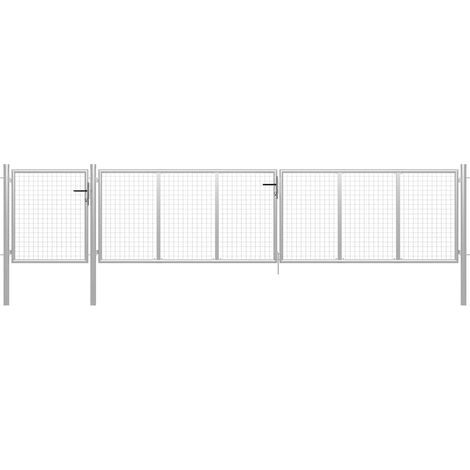 Portail de jardin en acier argenté 500 x 75 cm