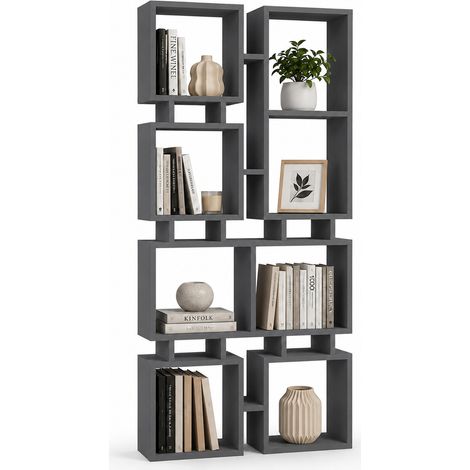 Libreria Moderna 4 Ripiani Antracite Scaffalatura Soggiorno Ufficio 79x24x166.5cm