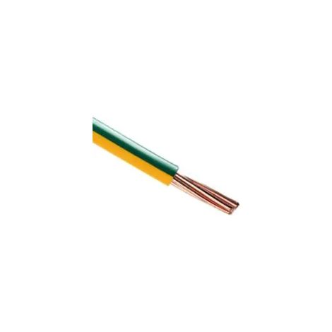 Fil électrique rigide ho7vR 25mm2 vert/jaune (prix au m)