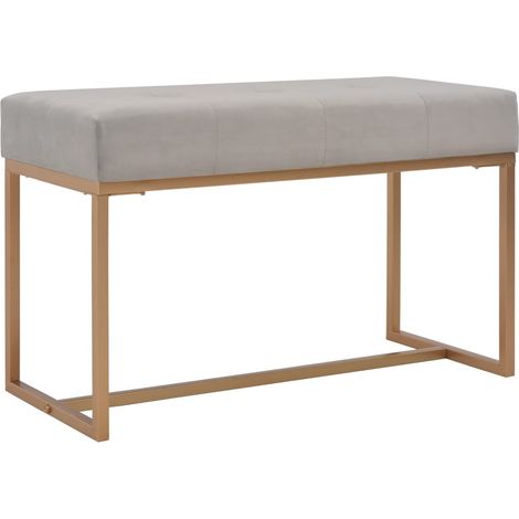 Banc 80 cm Gris Velours (1/5)