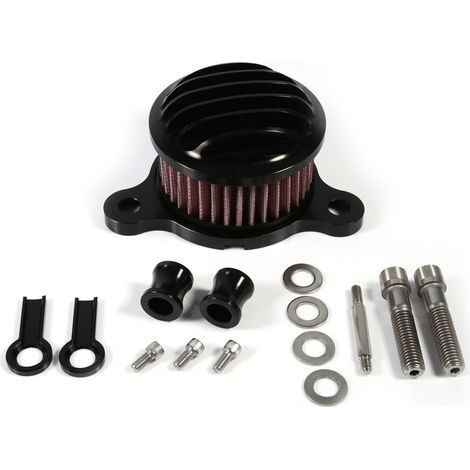 Akozon Black Air Cleaner Intake Filter System System pour XL883 2004-2015, Filtre à Air Moto avec Conception Réutilisable, Installation Facile, Respiration Interne (1/5)