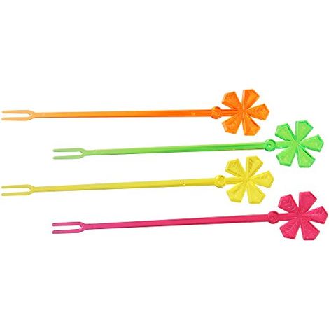 'FACKELMANN 50366 Party Picker fogli 16 cm 12 pezzi in PS, plastica, giallo/arancione/rosa/verde, 16 x 1 x 1 cm, 12 unità (1/3)