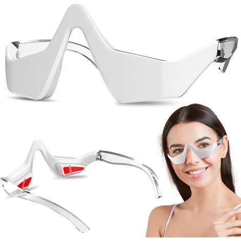 Masseur Oculaire à Luminothérapie Rouge, Massage Yeux à Lumière Rouge, Microcourant Masseur pour Les Yeux, Massage des Yeux pour éliminer les Cernes, les Poches Sous les Yeux, Anti-Rides