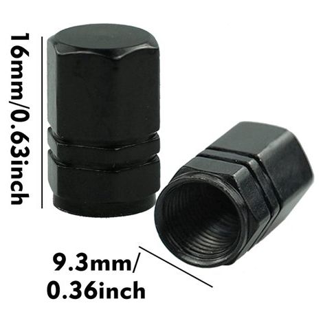 Juego de 10 tapones para válvulas de neumáticos,Tapones antipolvo de plástico con anillo de sellado para SUV,camiones y bicicletas,Negro