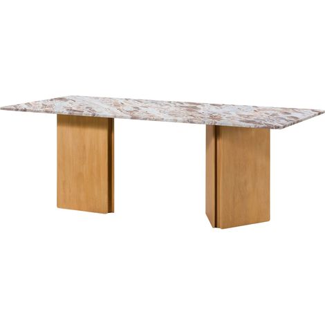 Esstisch Mango 180x90x76 beige lackiert / Marmor beige LUGANO 106 (1/4)