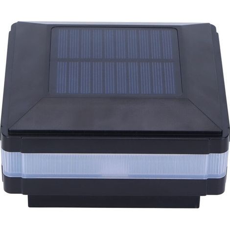 Lumières Solaires de Gouttière, Lumières Solaires de Plate-forme Extérieure IP65 Imperméable à L'eau de Poteau de Clôture Lampes Solaires Lampe Décorative de Jardin à (Blanc chaud + bleu) (1/4)