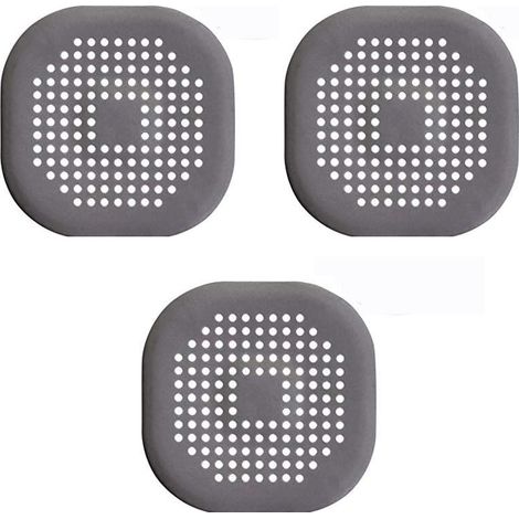 3 Crépines Vidange Silicone Gris pour Évier Salle Bain Cuisine (1/5)