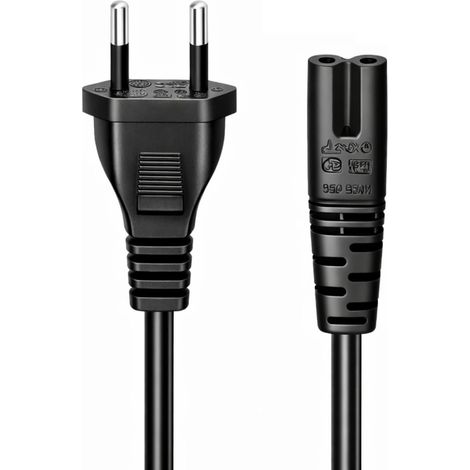Euro Chargeur Type C7, Cordon d'alimentation Européen Durable, Câble d'alimentation 2 Broches pour Partybox 110, 310, 710, 1.5 m Noir, Compatible Chargeur Enceinte PS5, PS4, Cable Alimentation TV (1/5)