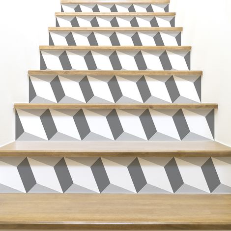 Stickers adhésifs escalier carrelages contremarche - DESIGN PASCALIA - 2 bandes de 12.5x87.5cm (1/5)