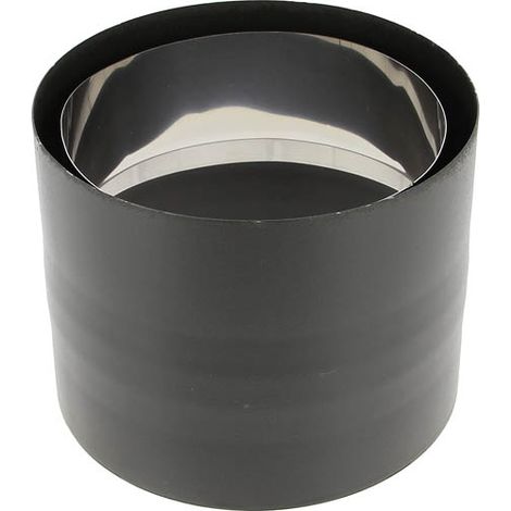 TEN – Raccord fumisterie anti-bistre noir mat Ø153 – Acier émaillé résistant aux acides – Manchette 12 cm femelle/femelle – Pour chaudières gaz et fuel