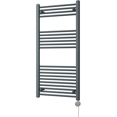 Zennor - Anthracite Electric Towel Rail H1200mm x W600mm Straight 600w Thermostatic (1/3)
