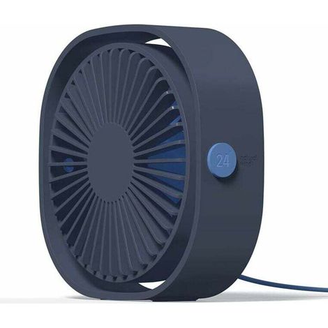 Mini-USB-Ventilator, tragbarer Tischventilator, leiser Schreibtischventilator mit 3 einstellbaren Geschwindigkeiten – Sonnenblau – Crezuo
