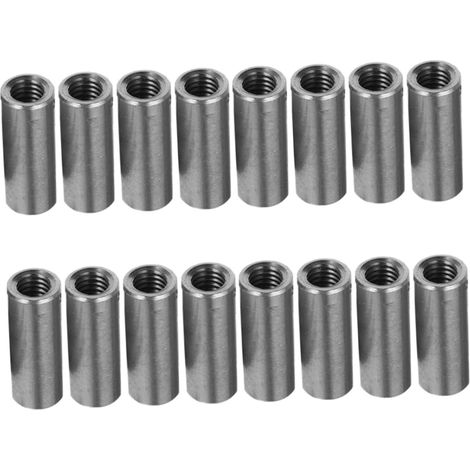 20 pièces Écrou cylindrique long en acier inoxydable, connecteur (1/5)