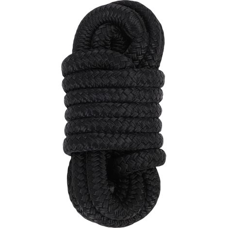 Ortviai Corde d'amarrage marine en nylon tressé double, 12,7 mm x 4,5 m, boucle de 30 cm, noir (1/5)