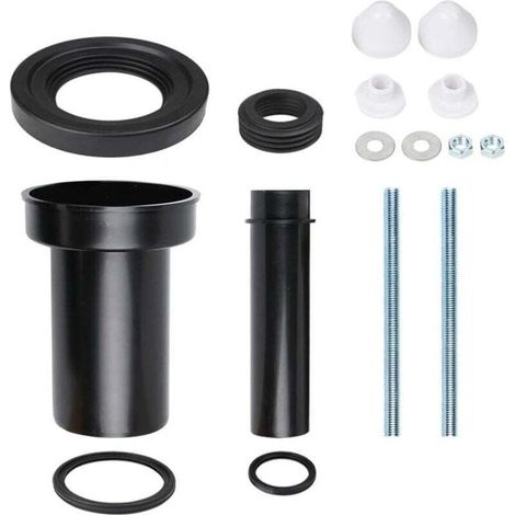 Kit de raccordement pour WC suspendu – Diamètre évacuation 90mm – Longueur 18,5cm – Matériaux PE-HD et PP – Compatible bâti-supports Duofix (1/4)
