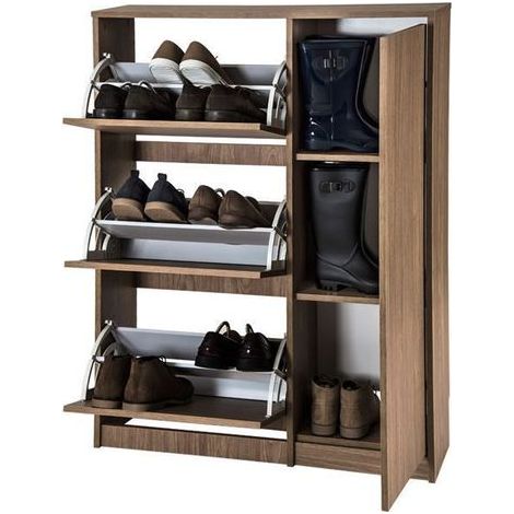 TOPKIT | Meuble à chaussures Tigris 55ab | Meuble à chaussures | Meuble à chaussures avec 3 portes pliantes + 1 verticale | Chêne (1/5)