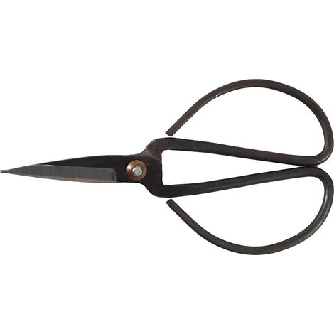 Ciseaux traditionnels en fer noir forgé — Lames pointues, Longueur totale : 190 mm — Longueur des lames : 75 mm — Idéaux pour la couture, la broderie et les travaux ménagers de précision