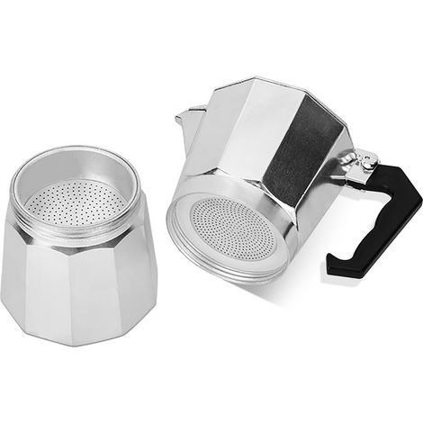 Cafetière italienne à gaz, chauffe uniforme, 1 tasse, cafetière moka portable en aluminium avec poignée en plastique, idéale pour une utilisation au bureau et en extérieur, 50 ml (1/5)