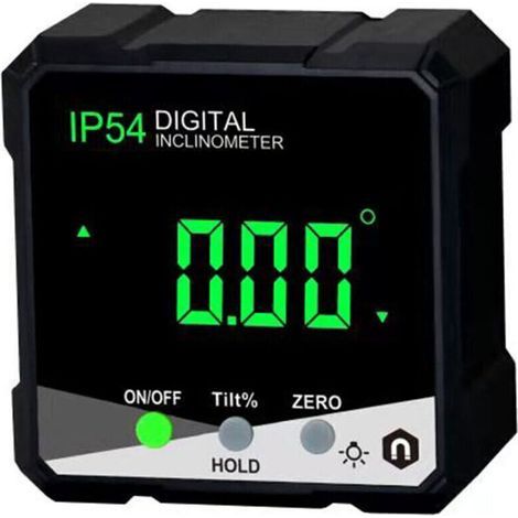 Inclinomètre Numérique Portable IP54 4 X 90 ° Rétro-Éclairage LCD Rapporteur Numérique Pente Mètre Règle D'Angle Numérique Réutilisable Facile à Utiliser (Vert) (1/4)