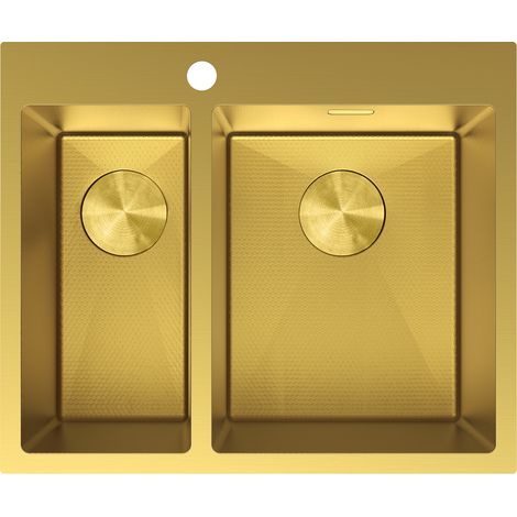 Mexen Flexo lavello in acciaio 1,5 vasche 610 x 510 mm, oro HC - 6446611500-55HC (1/5)