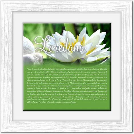 Lupia - Quadro mattonella Ceramica Modern White 29x29 cm con significato del nome Loredana (1/4)