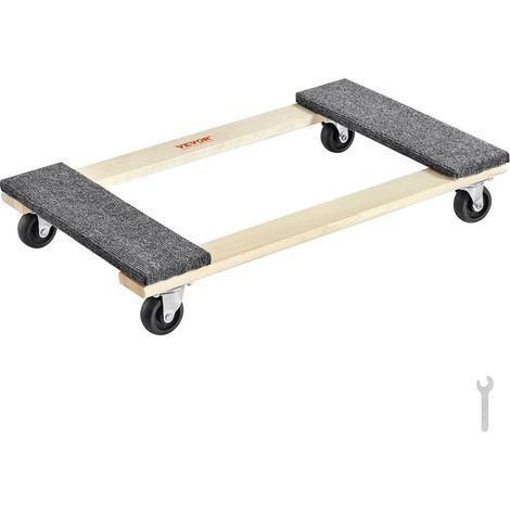 Chariot de Déménagement Plateau Roulant Meubles Lourds 454 kg Bois Peuplier 4 Roulettes Pivotantes PP 762x457,2 mm (1/5)
