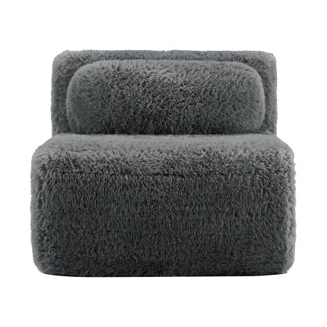 Aviana Armless Sofa W/Pillow Plush Fabric-Grey
WL