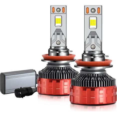 Faros LED impermeables para coche IP68, 100W, 6000K, 22000lm, compatibles con bases 9005, 9006, H1, H4, H7 y H11 (10-32V), A15 H11 (paquete de 2). (1/5)