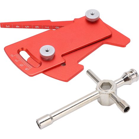 Clé Croix Universelle pour Voitures RC 4x4 avec Règle de Mesure et Embouts Hexagonaux - Rouge (1/5)