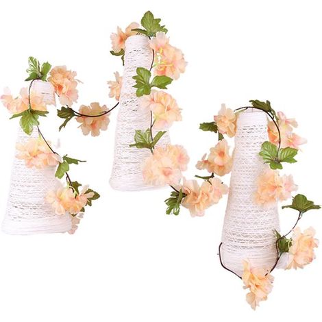 Guirlande de fleurs pour vélo couleur pêche - 220 cm - Décoration pour panier et guidon - Fleurs artificielles en plastique - Guirlande décorative pour vélo