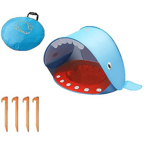 Tente de plage bébé pliable, abri solaire portable avec protection UV, bleu 1 (1/5)