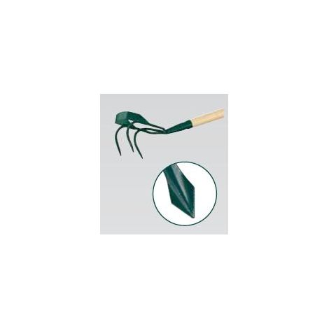 Leborgne – Griffe de jardin 3 dents avec grattoir intégré – Manche bois certifié PEFC – Pour ameublir le sol et extirper les mauvaises herbes