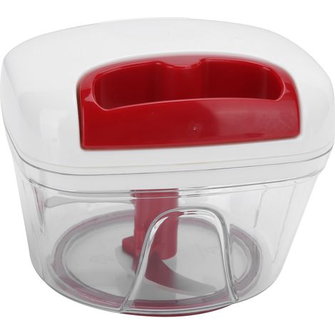 Mini hachoir de cuisine manuel de 550 ml avec broyeur à ail, presse-purée et mixeur, et brosse à racler (1/5)