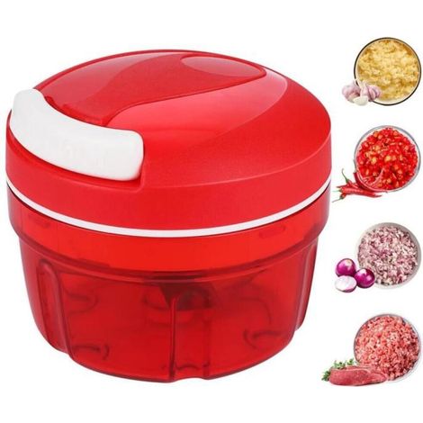 Hachoir à légumes et oignons, robot culinaire manuel de 300 ml, hachoir à cordon pour la maison, mixeur à viande, accessoir (1/5)