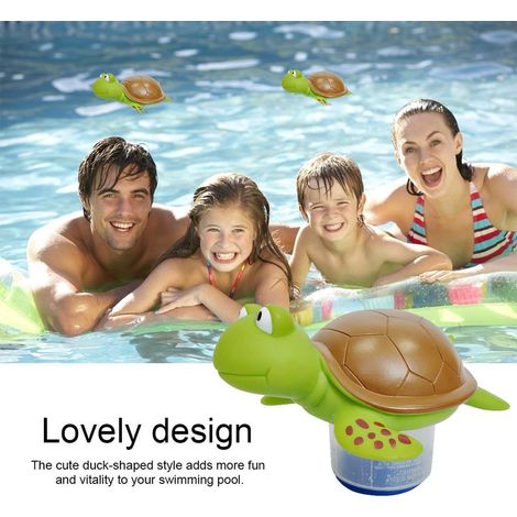 Schwimmender Chlorspender mit großem Fassungsvermögen für Pools, schwimmender Chlorspender in Schildkrötenform (1/5)