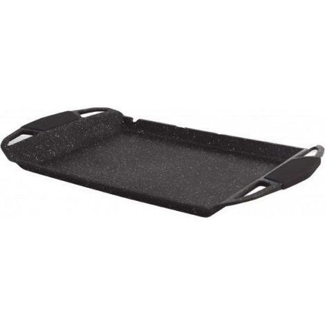 Plancha - PRADEL EXCELLENCE - Façon Pierre - 48x28 cm - Poignées en Silicone - Entretien Facile
