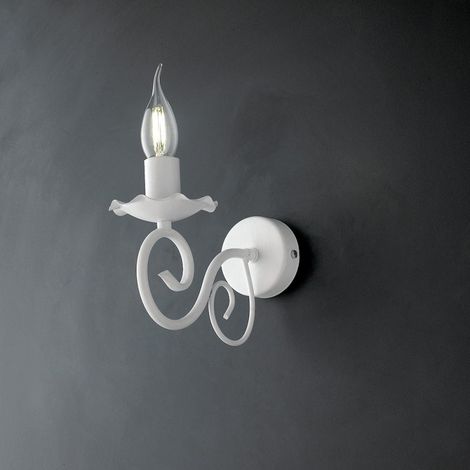 Shabby weiße Eisenwandleuchte one light 17x h23 cm