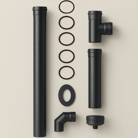 Kit facile pellet completo 11 pezzi per canale da fumo diametro 80 mm (1/5)