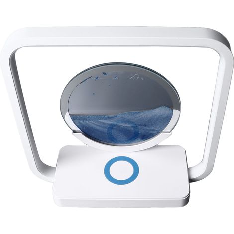 Lampe de chevet décorative bleue, motif sable, rechargeable sans fil, couleur de lumière réglable.