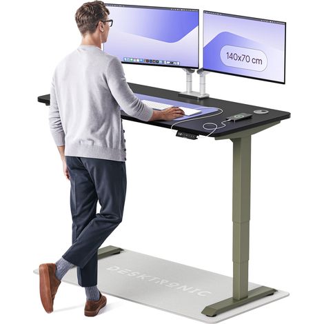 Desktronic Bureau assis debout HomePro - 140x70cm - Vert/Noir