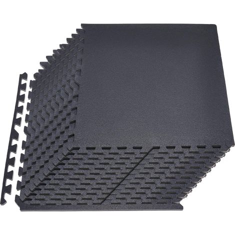 VEVOR Esterilla Puzzle 24 Piezas de 610 x 610 x 14 mm, Suelo Gimnasio de Goma EVA Alta Densidad, Colchoneta de Ejercicios Color Negro Antiruido Antideslizante Antigolpe para Equipo Pesado Casa Oficina (1/5)