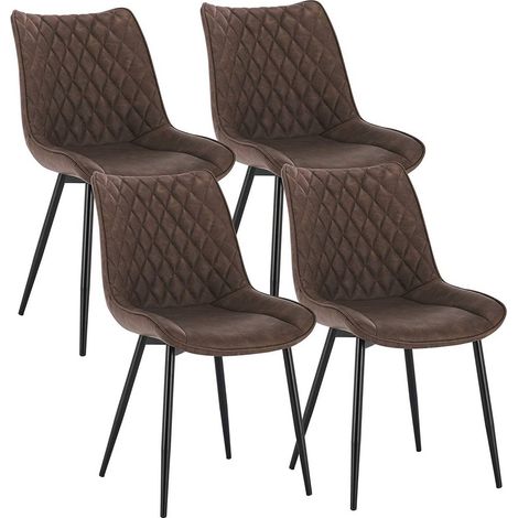 WOLTU 4 pcs dining chairs Kitchen Counter chairs Lounge Leisure Living Room Brown (1/5)