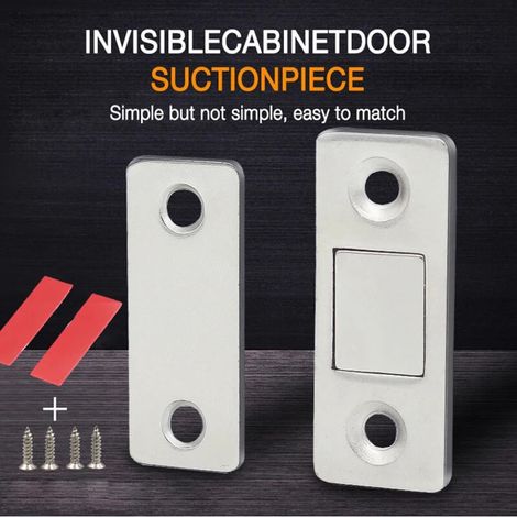 Lot de 5 ferme-portes magnétiques sans perçage, aimants ultra-fins pour placards, tiroirs et volets (1/5)