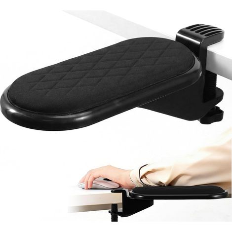 Bracciolo da Ufficio, Bracciolo, Imbottitura, Bracciolo Regolabile per Computer, Prolunga da Scrivania, Accessori per la Casa e l'Ufficio, Regolabile a 180 Gradi, Rilassa i Muscoli delle Spalle, Nero (1/5)